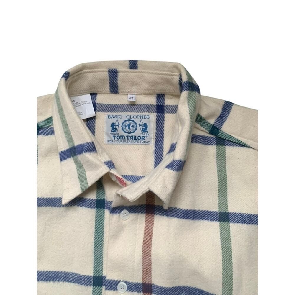 Tom Tailor Thick Flannel Warm100% Cotton Plaid Button Down Overshirt Mens XL - Picture 4 of 6
